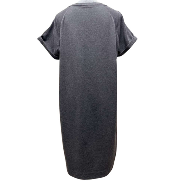 Brunello Cucinelli Monili Bead Cotton Stretch T-Shirt Dress Gray Made In Italy - Picture 5 of 13